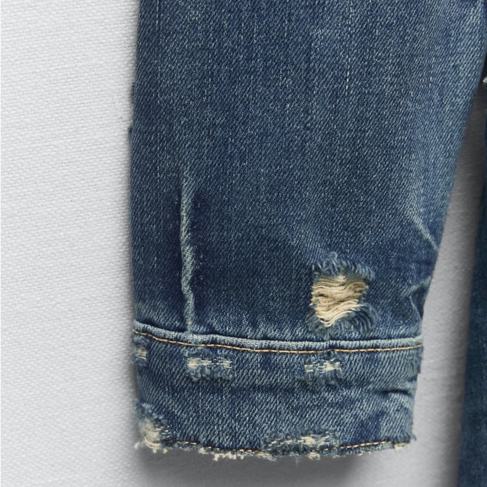 Zara Ripped Denim Jacket Dress - Picture 13 of 15